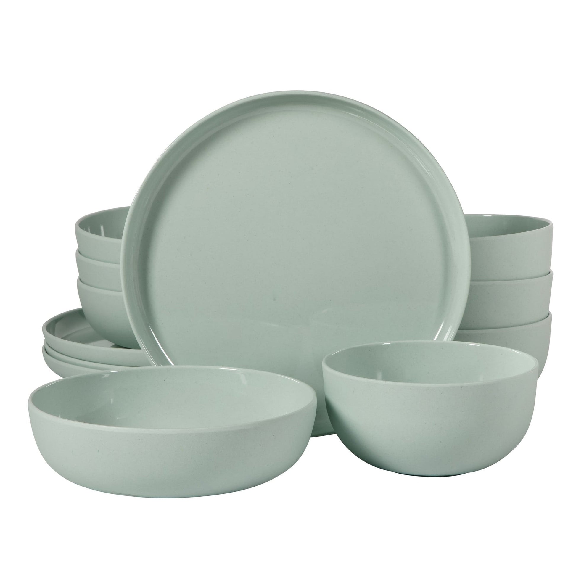 Gibson Home Candy Skies 12 Piece Wheat Straw Melamine Dinnerware Set in Green LuxuryLifeWay Online Store