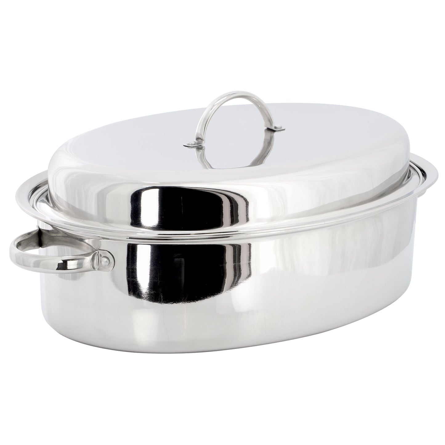 Gibson Home Johnstown 18 Inch Oval Stainless Steel Roaster Pan with Lid LuxuryLifeWay Online Store