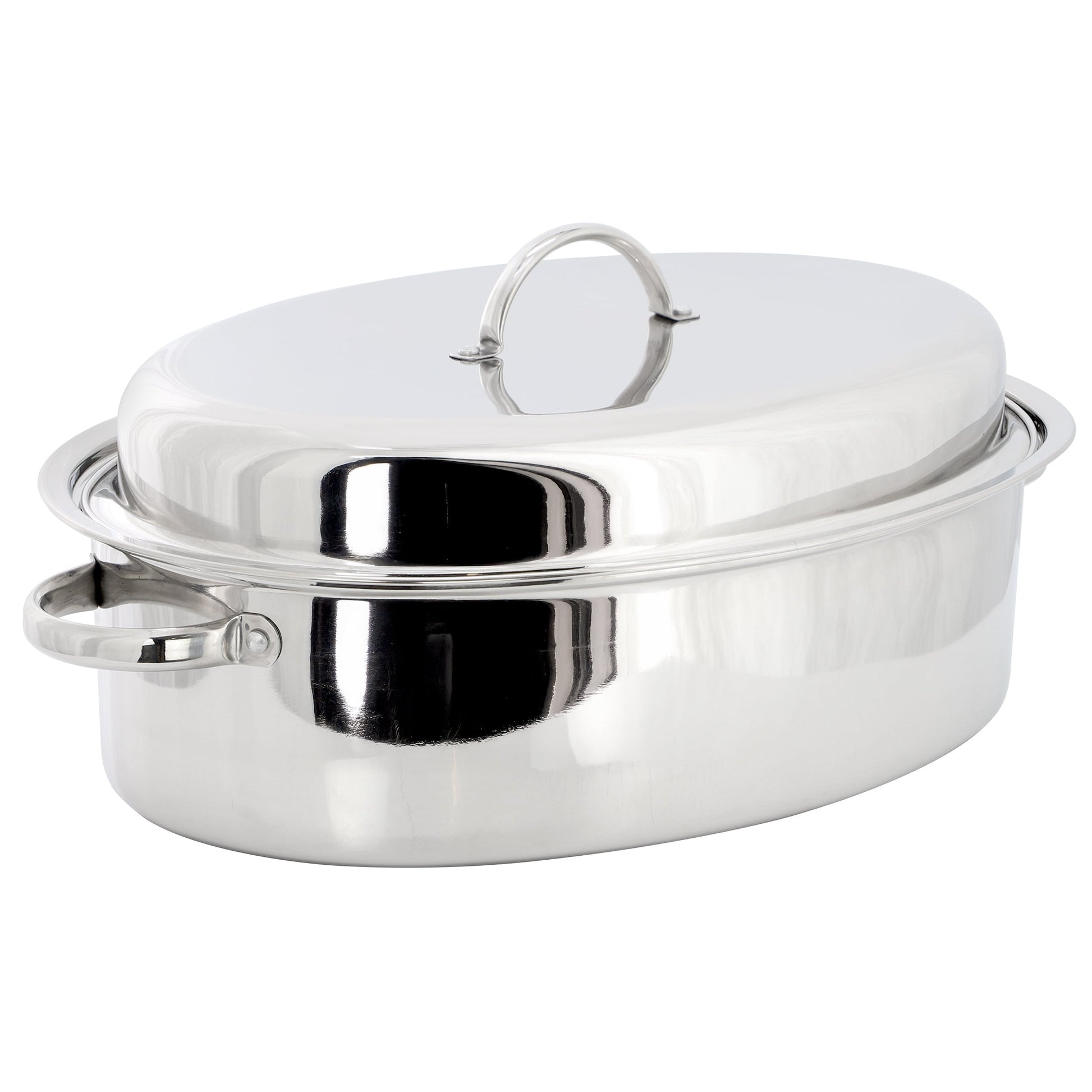 Gibson Home Johnstown 18 Inch Oval Stainless Steel Roaster Pan with Lid LuxuryLifeWay Online Store