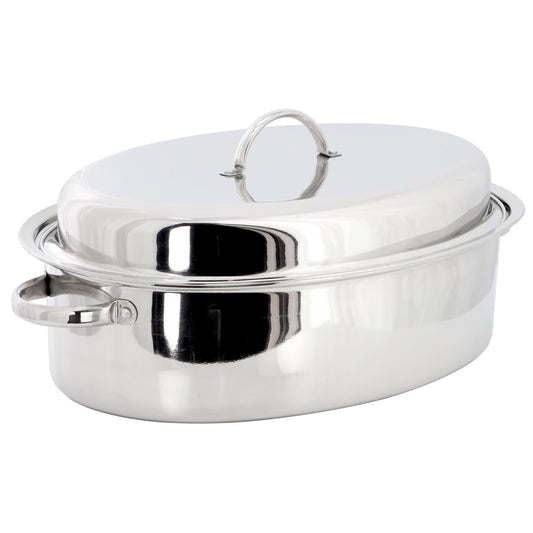 Gibson Home Johnstown 18 Inch Oval Stainless Steel Roaster Pan with Lid LuxuryLifeWay Online Store