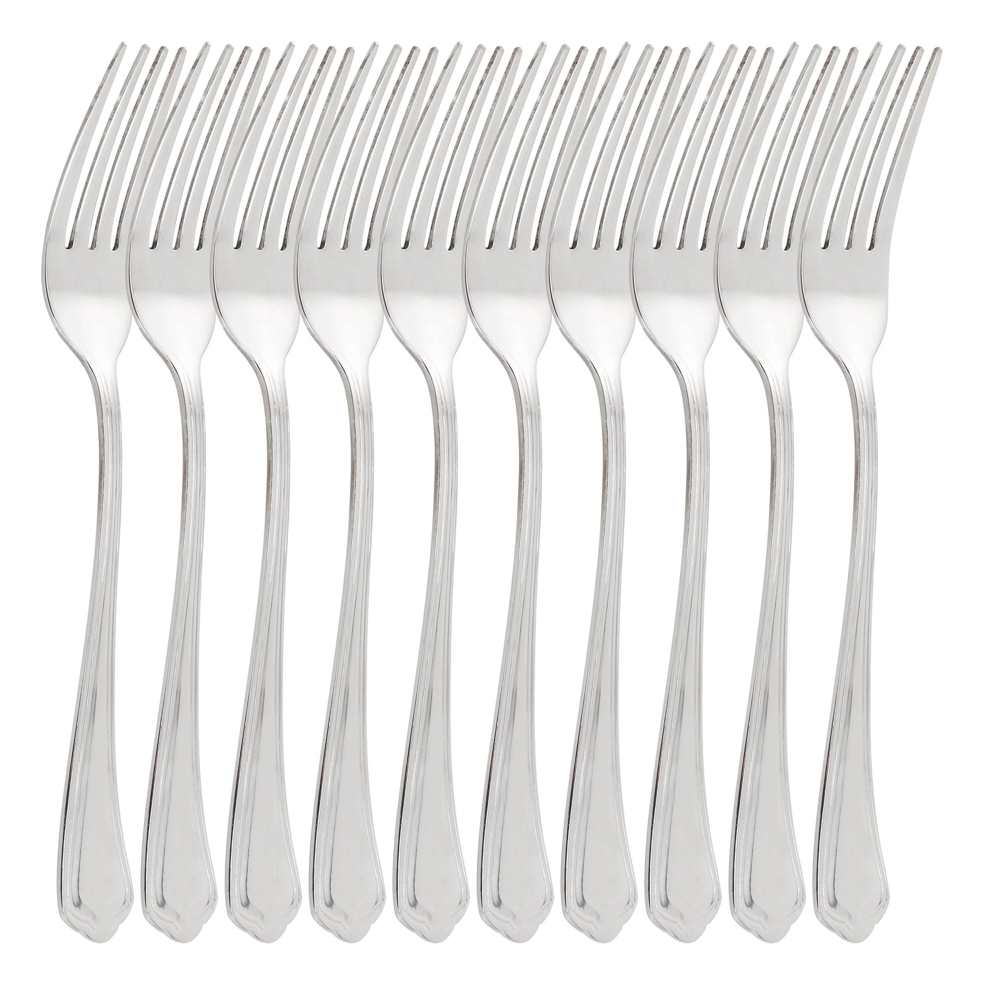 Gibson Home Hillside Daisies 10 Piece Stainless Steel Dinner Fork Set LuxuryLifeWay Online Store