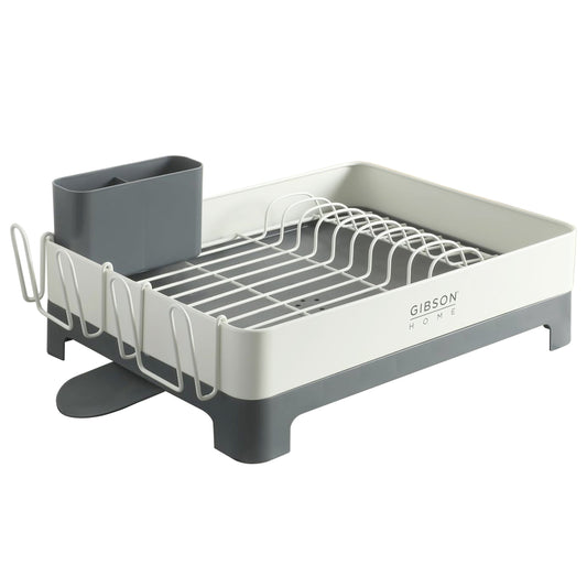 Gibson Home Nestcraft Galvanized Steel Dish Rack in White LuxuryLifeWay Online Store
