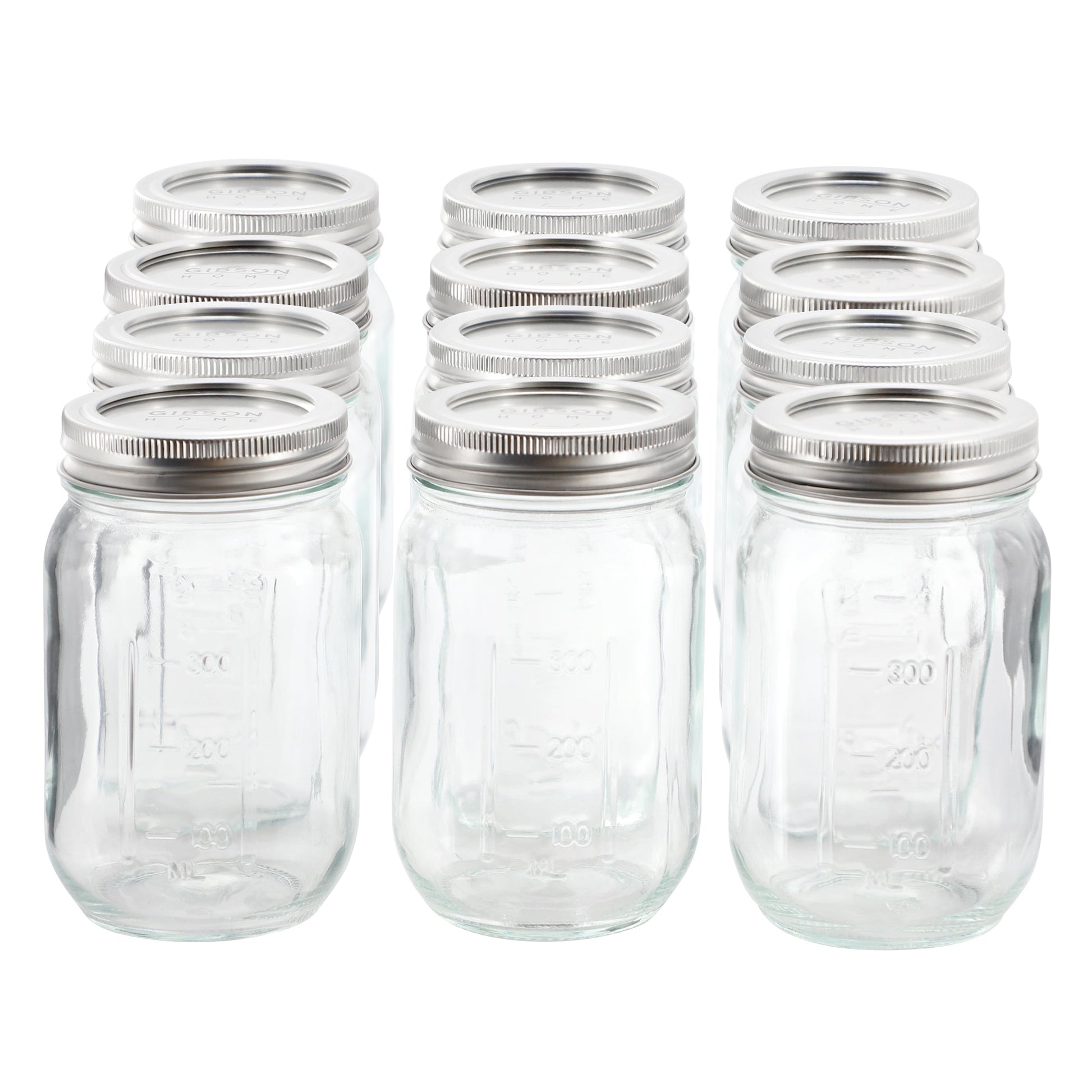 Gibson Home Market Preserves 12 Piece 16 Ounce Glass Canning jars with Lids and Bands LuxuryLifeWay Online Store