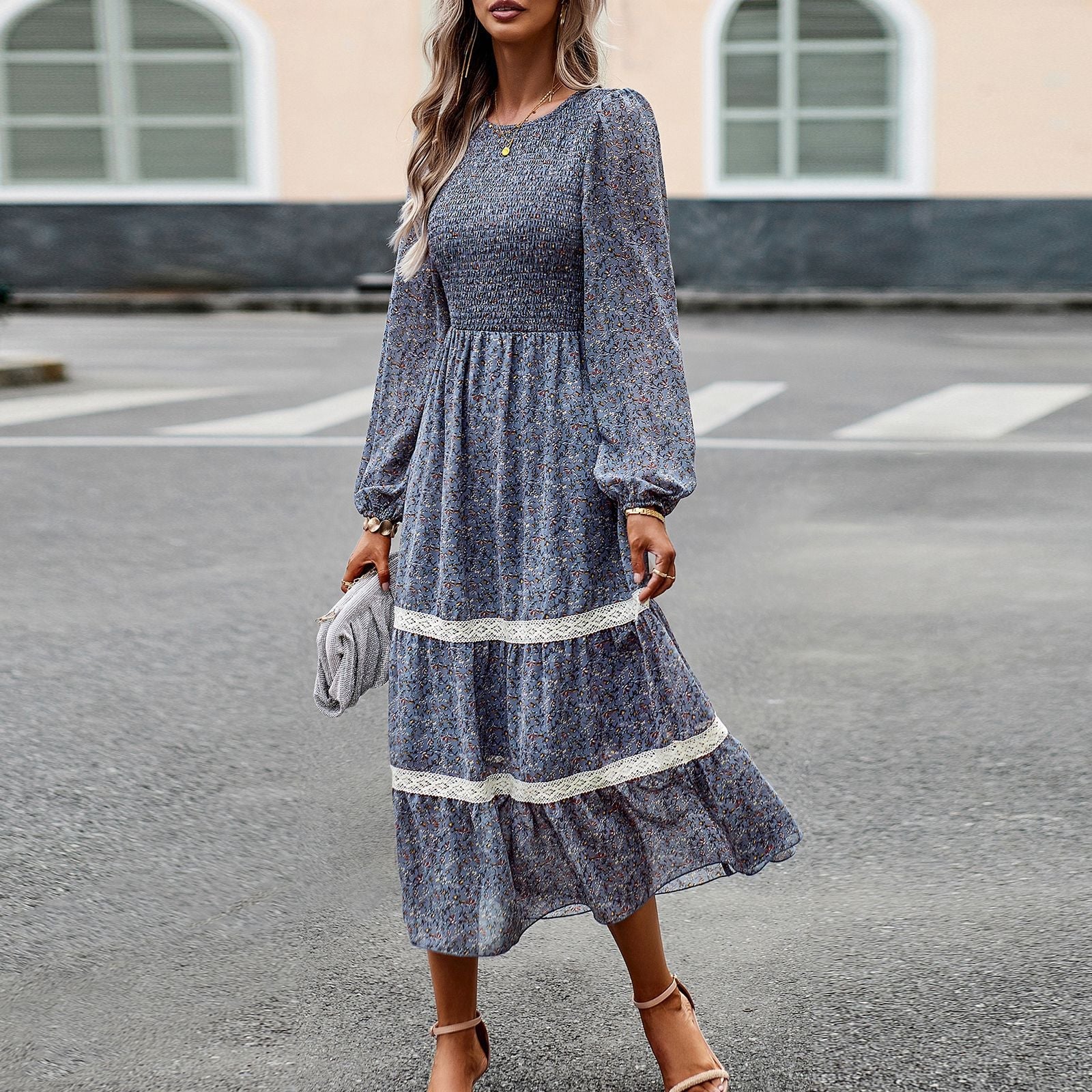 Elegant Round Neck Dress Women NorixaFashion.com