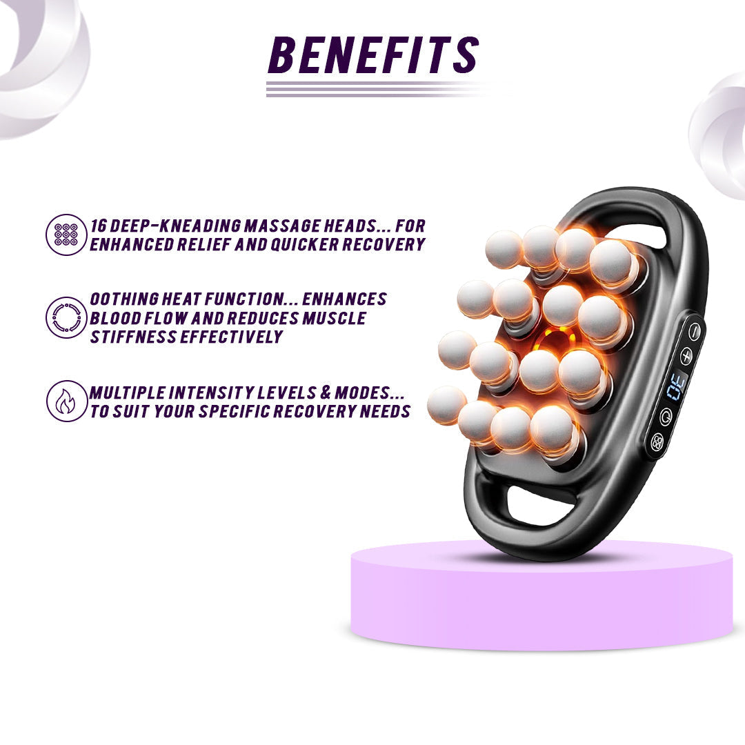 16-Head Muscle Massage Gun Deep Tissue Percussion Massager for Muscle Relaxation & Recovery LuxuryLifeWay Online Store