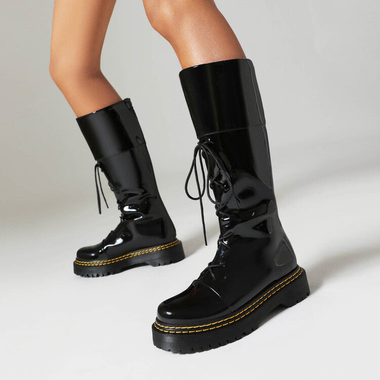 Womens High-heeled Lace-up Thigh-high Boots LadyShow.Store