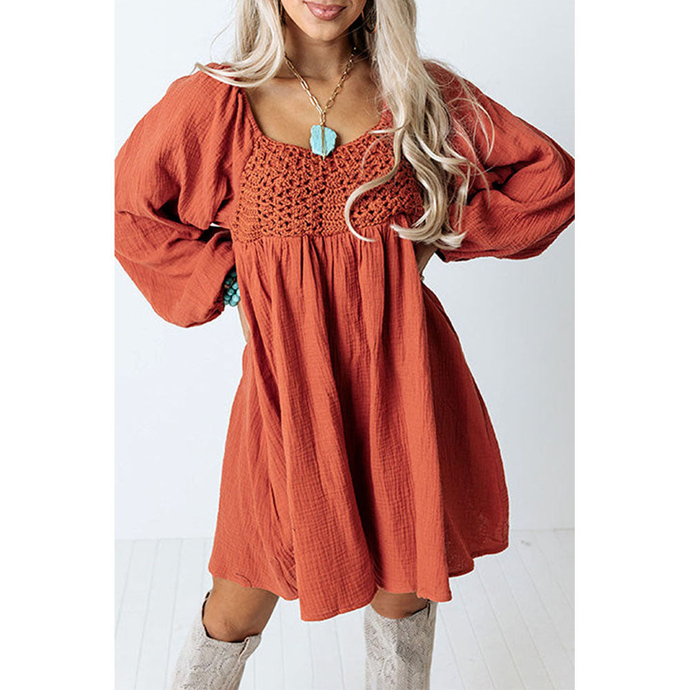 Knitted Square Collar Dress Women NorixaFashion.com
