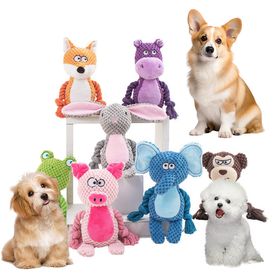 Pet Plush Sound Cotton Rope Toys Interactive Tug Of War Training Item Creative Dog Toy Pet Training Dog Supplies LadyShow.Store