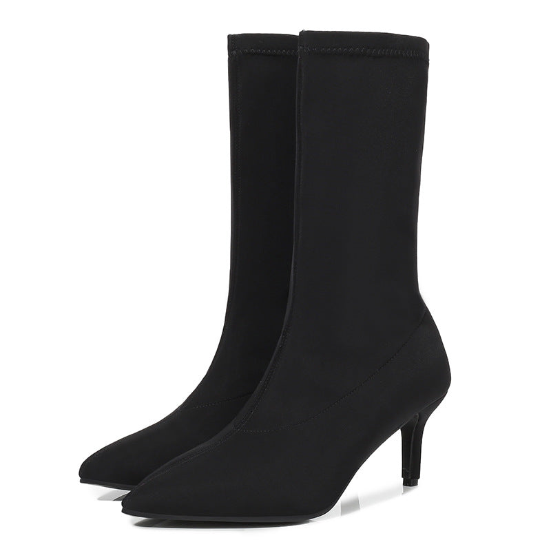 Women's Shoes Stylish Ankle Boots Sexy Pointed Toe Stiletto High Heels Boots LadyShow.Store