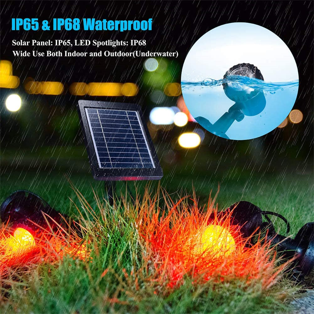 Submersible RGB Solar Garden Spotlights for Pathway Lighting Pi-Mart