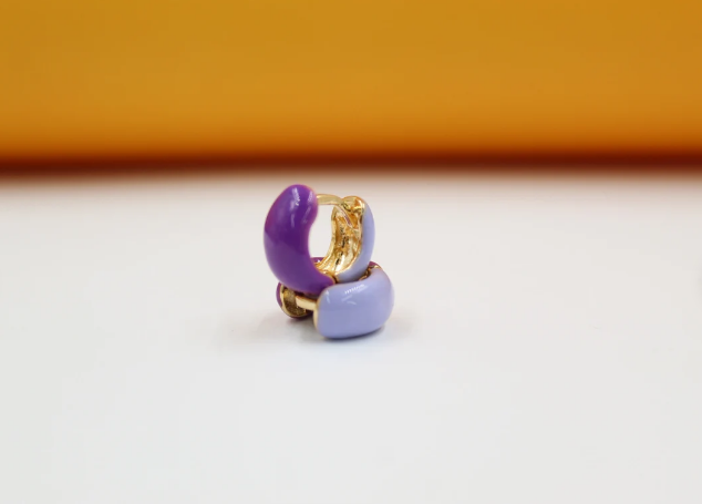 18K Gold Filled Enamel Small Huggie Earrings (K116A) LuxuryLifeWay Online Store