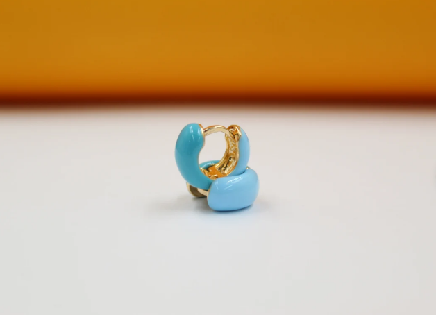 18K Gold Filled Enamel Small Huggie Earrings (K116A) LuxuryLifeWay Online Store