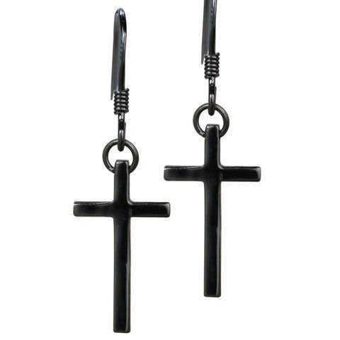 Single silver earring simple cross