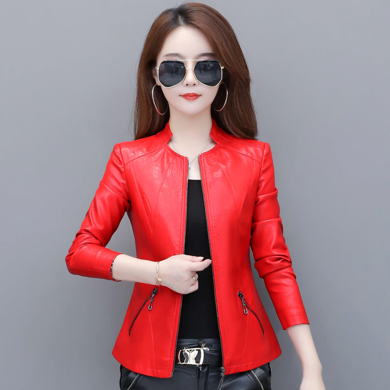 Korean slim leather jacket CJD
