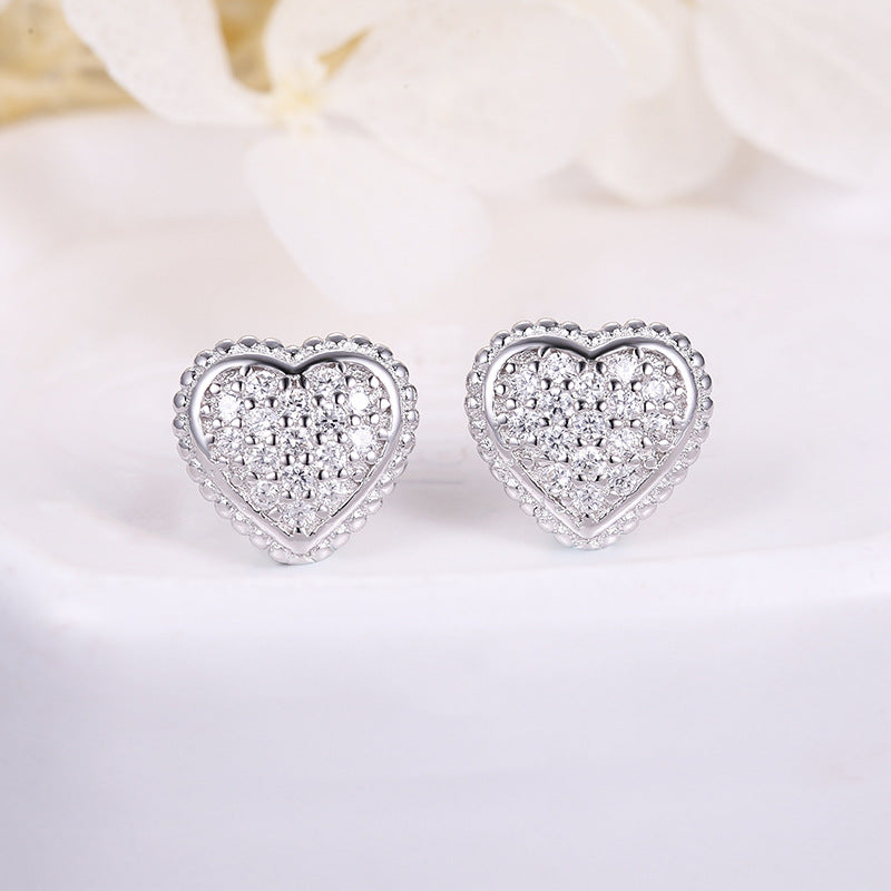 S925 Sterling Silver Heart Earrings LadyShow.Store