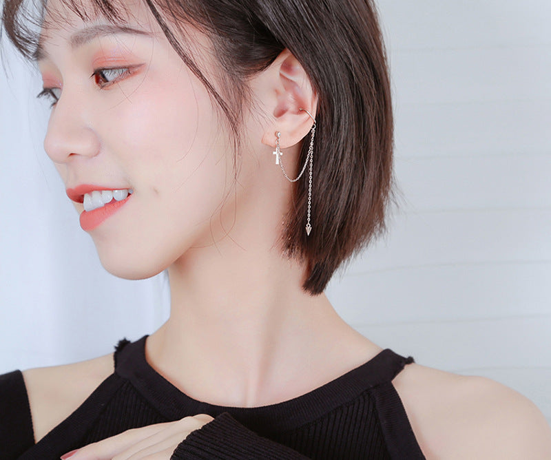 Single cross earring