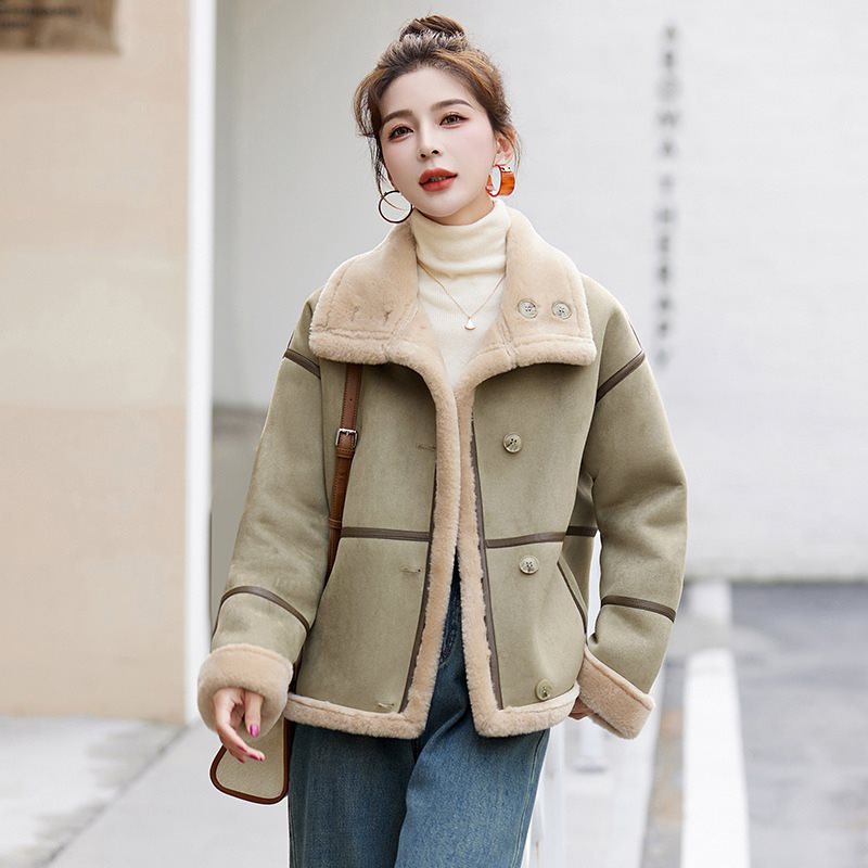 Lamb Wool Deerskin Velvet Beautiful Motorcycle Clothing Top Best YouTube Store