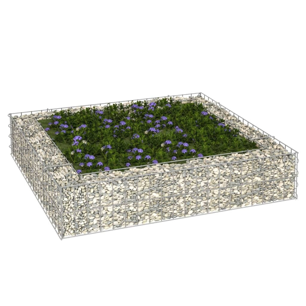 Gabion Raised Bed Galvanized Steel 39.4"x39.4"x7.9" LuxuryLifeWay Online Store