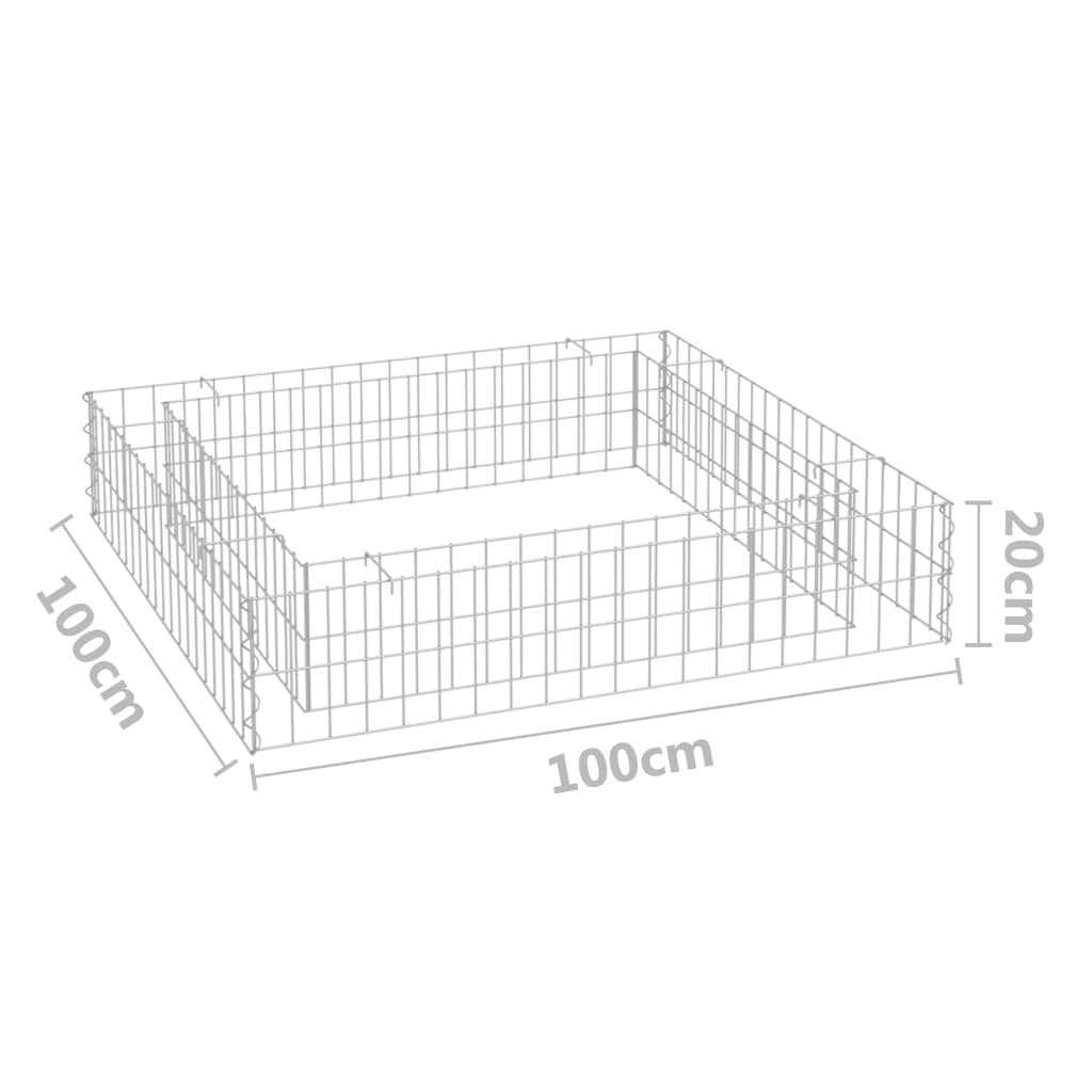 Gabion Raised Bed Galvanized Steel 39.4"x39.4"x7.9" LuxuryLifeWay Online Store