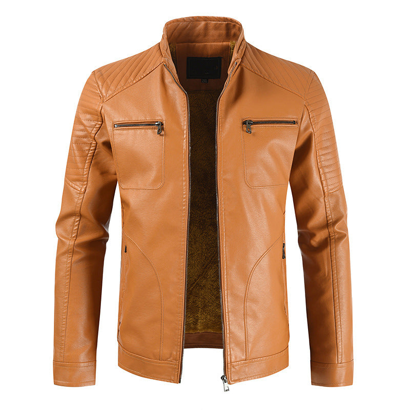 New casual leather clothing Youth zipper top pocket Best YouTube Store