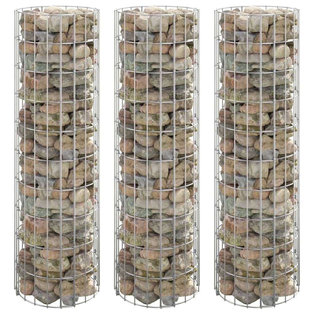 Circular Gabion Raised Beds 3 pcs Galvanized Steel 11.8"x39.4" LuxuryLifeWay Online Store