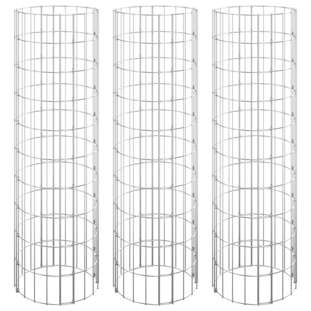 Circular Gabion Raised Beds 3 pcs Galvanized Steel 11.8"x39.4" LuxuryLifeWay Online Store