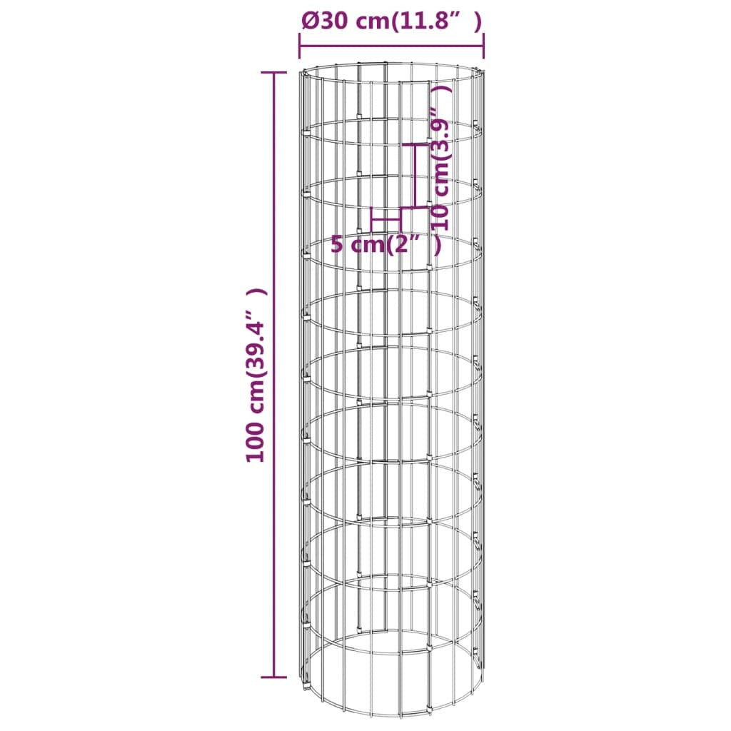 Circular Gabion Raised Beds 3 pcs Galvanized Steel 11.8"x39.4" LuxuryLifeWay Online Store