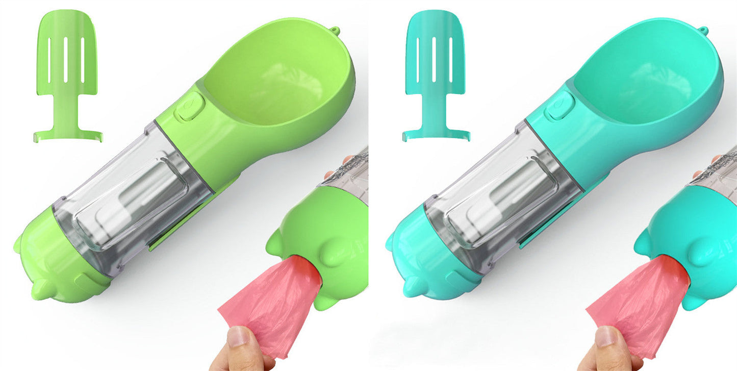 Pet Water Bottle Feeder Bowl Garbage Bag Storage Portable Pet Outdoor Travel 3 In 1 Dog Water Bottle Pets Fashion