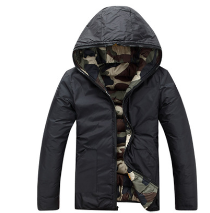 Men's camouflage cotton hooded Korean men's thick cotton pad warm cotton jacket