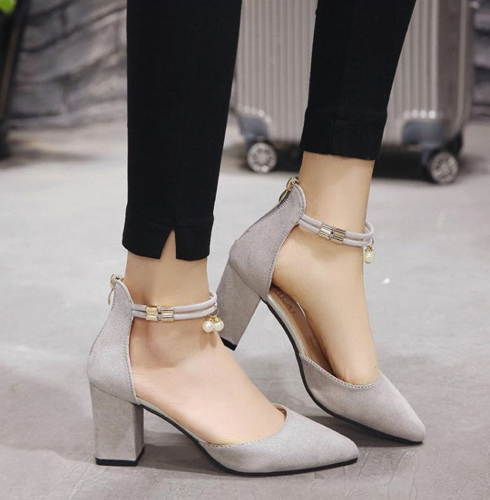 Thick with high-heeled baotou women's shoes after the package with frosted side air sandals low to help single shoes summer new women's shoes Best YouTube Store