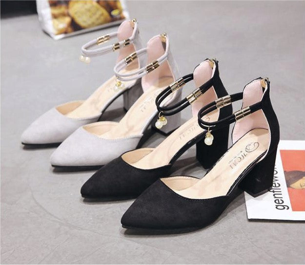 Thick with high-heeled baotou women's shoes after the package with frosted side air sandals low to help single shoes summer new women's shoes Best YouTube Store