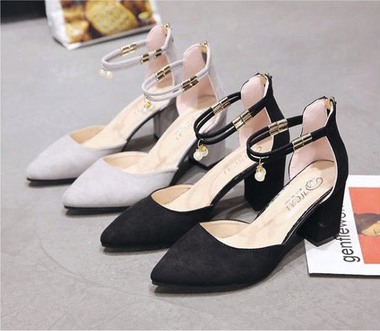 Thick with high-heeled baotou women's shoes after the package with frosted side air sandals low to help single shoes summer new women's shoes Best YouTube Store