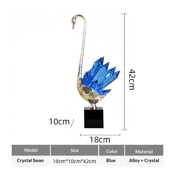 Affordable Luxury Crystal Swan High-End Home Decor For Foyer PearlNestDecor.com