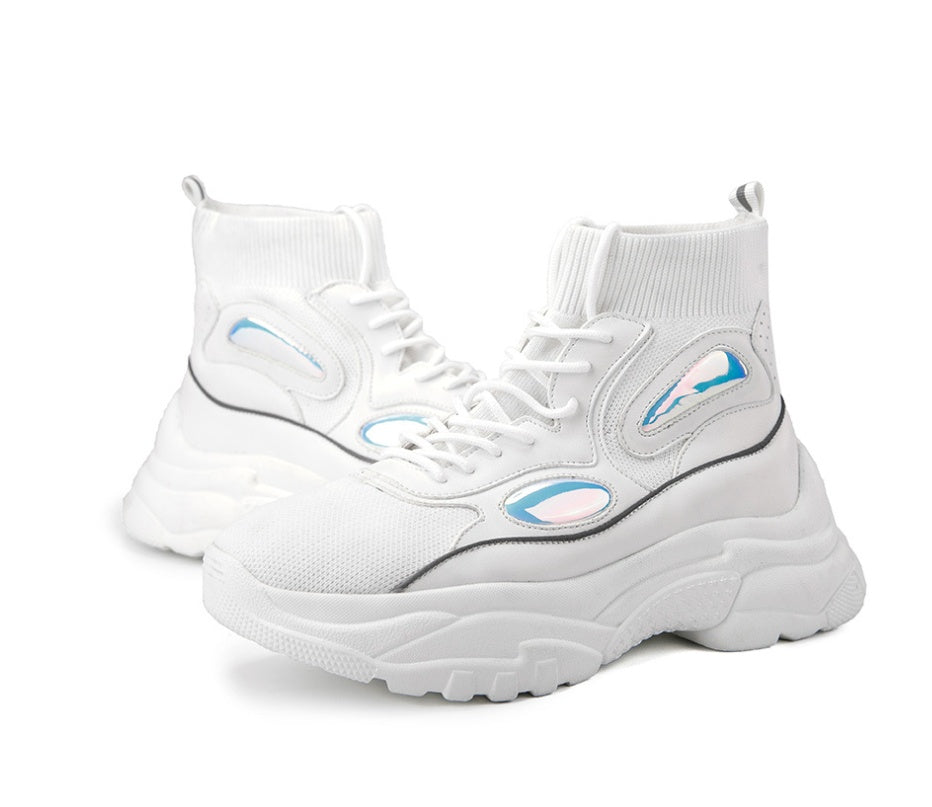 High help flying woven breathable sports casual couple tide shoes set foot socks shoes men Best YouTube Store