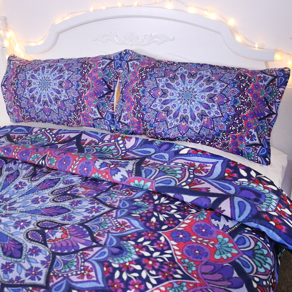 Purple red quilt cover set of four