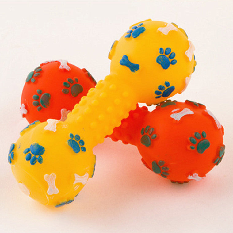 Pet Dumbbell Sound Toys Silicone Dog Toys Teeth bite 13CM Dog Training Guide Toys Pets Fashion