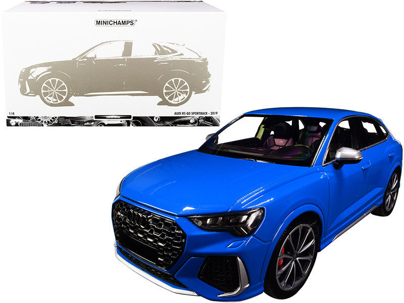 2019 Audi RS Q3 Sportback Blue Limited Edition to 240 pieces Worldwide 1/18 Diecast Model Car by Minichamps LuxuryLifeWay Online Store