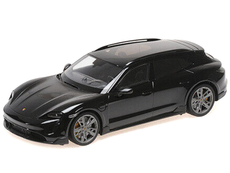 2021 Porsche Taycan CUV Turbo S Black Limited Edition to 480 pieces Worldwide 1/18 Diecast Model Car by Minichamps LuxuryLifeWay Online Store