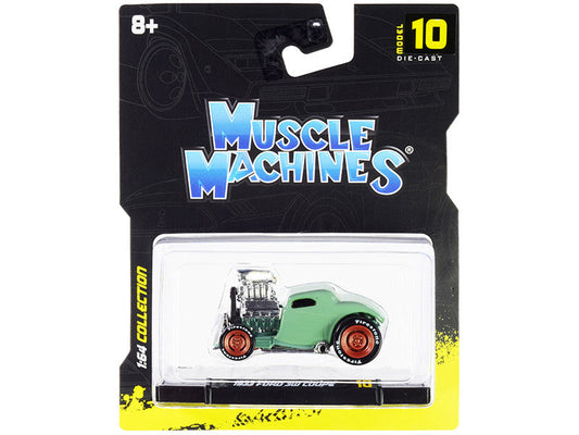 1933 Ford 3W Coupe Light Green 1/64 Diecast Model Car by Muscle Machines LuxuryLifeWay Online Store