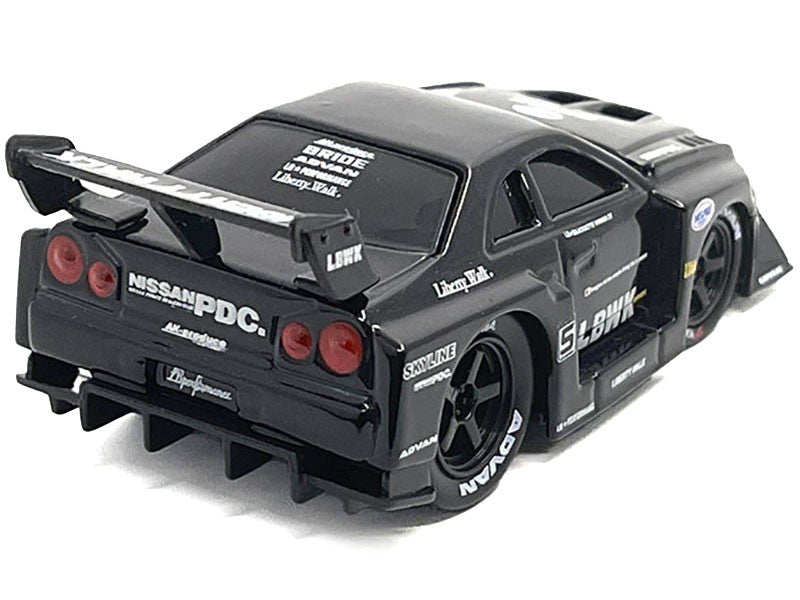 1999 Nissan Skyline GT-R (R34) #5 "Liberty Walk" Black 1/64 Diecast Model Car by Muscle Machines LuxuryLifeWay Online Store