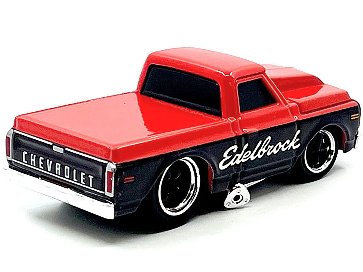 1972 Chevrolet C-10 Pickup Truck Red and Black "Edelbrock" 1/64 Diecast Model Car by Muscle Machines LuxuryLifeWay Online Store