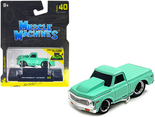 1972 Chevrolet C10 Pickup Truck Light Green 1/64 Diecast Model Car by Muscle Machines LuxuryLifeWay Online Store