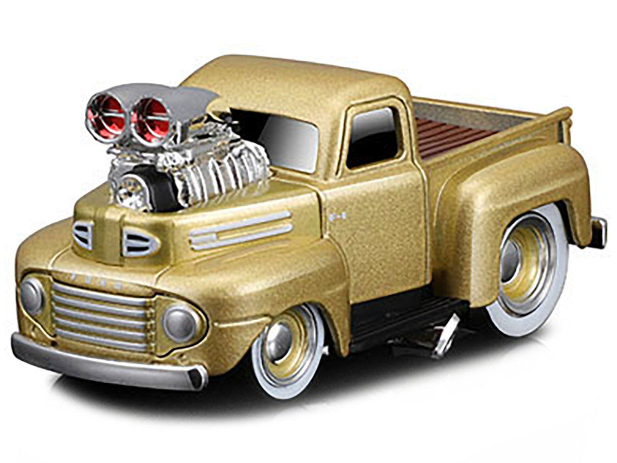 1949 Ford F1 Pickup Truck Gold Metallic 1/64 Diecast Model Car by Muscle Machines LuxuryLifeWay Online Store