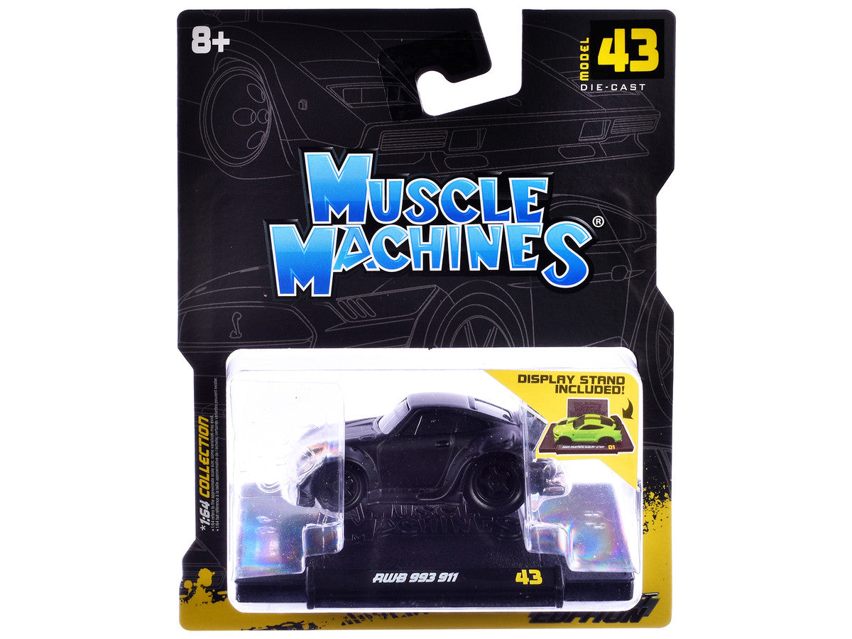 RWB 993 911 Matt Black 1/64 Diecast Model Car by Muscle Machines LuxuryLifeWay Online Store