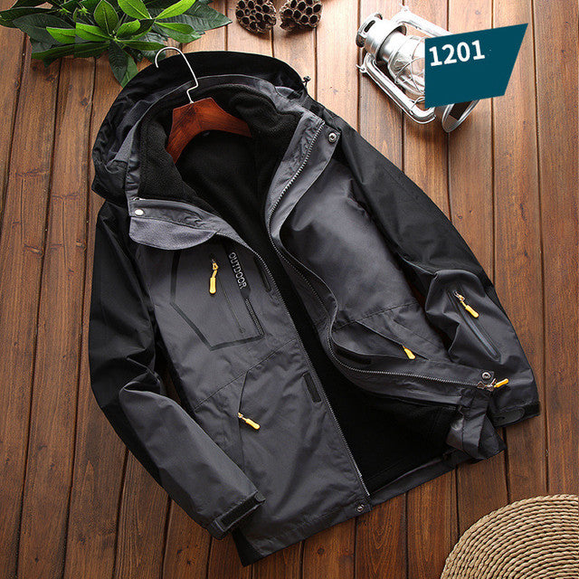 Men's Waterproof 3 in 1 Fleece Lined Outdoor Jacket Pi-Mart