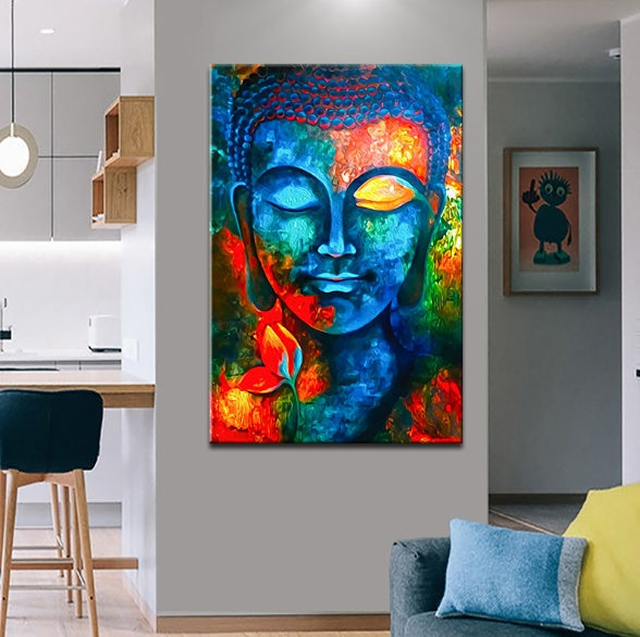 God Buddha Wall Art Canvas  Modern Buddha Canvas Art Paintings On The Wall Canvas Pictures Buddhism Posters Wall Decor PearlNestDecor.com