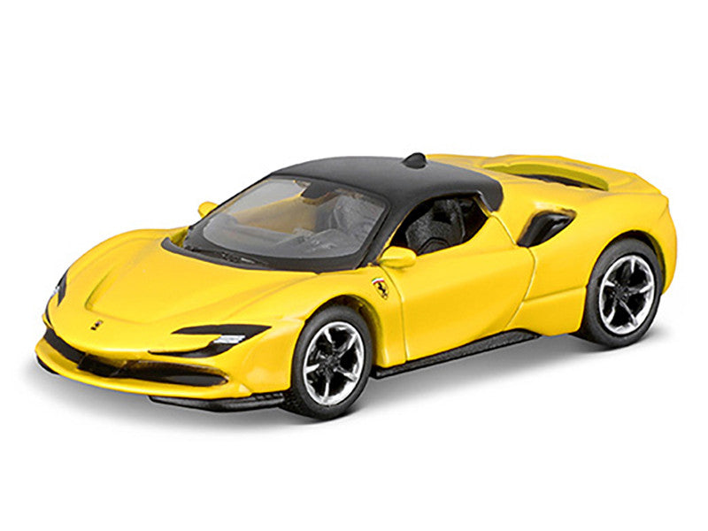 Ferrari SF90 Stradale Yellow with Black Top "Speed Icons" Series 1/64 Diecast Model Car by Maisto LuxuryLifeWay Online Store