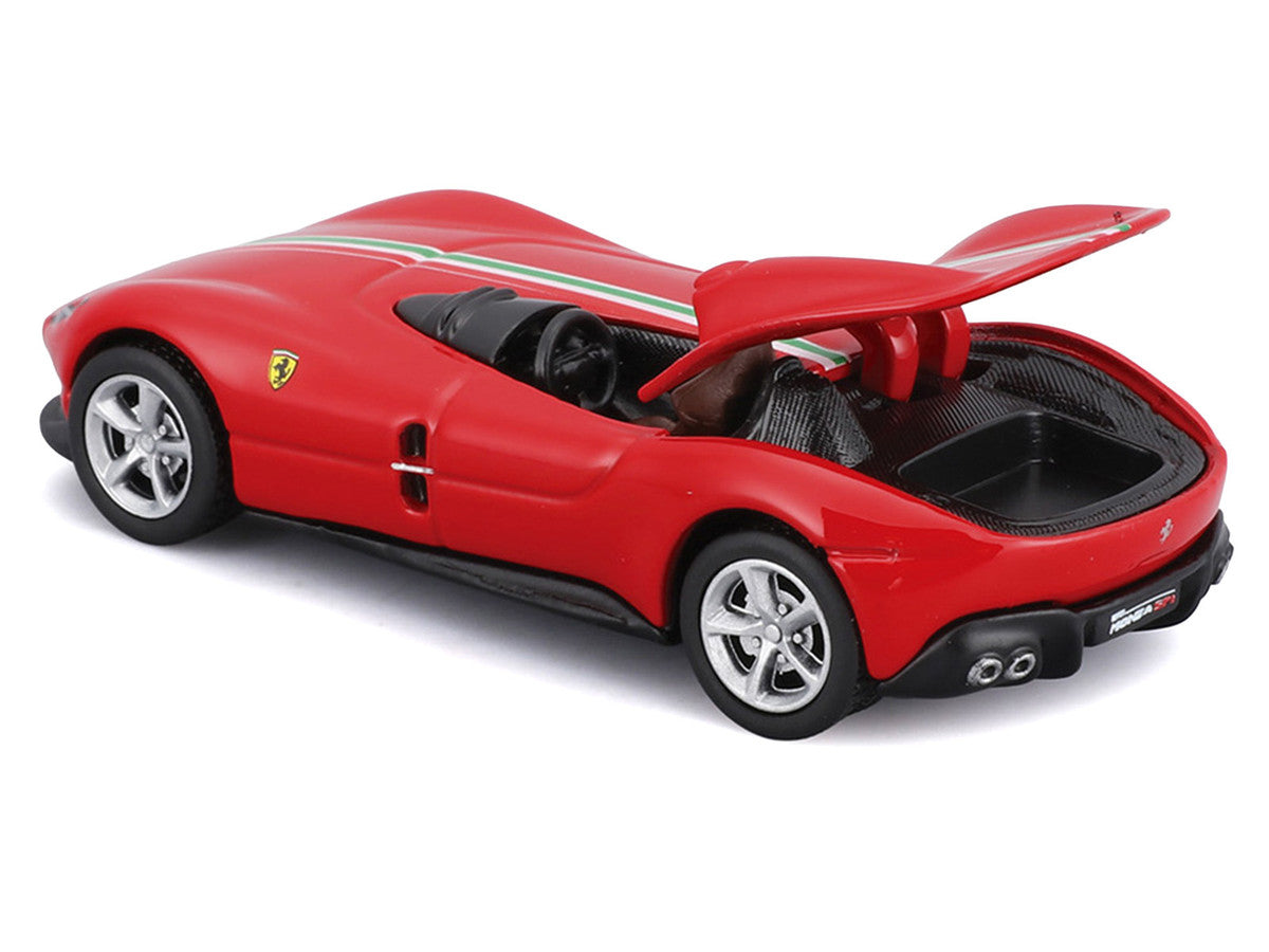Ferrari Monza SP1 Red with Italian Flag Stripes "Speed Icons" Series 1/64 Diecast Model Car by Maisto LuxuryLifeWay Online Store