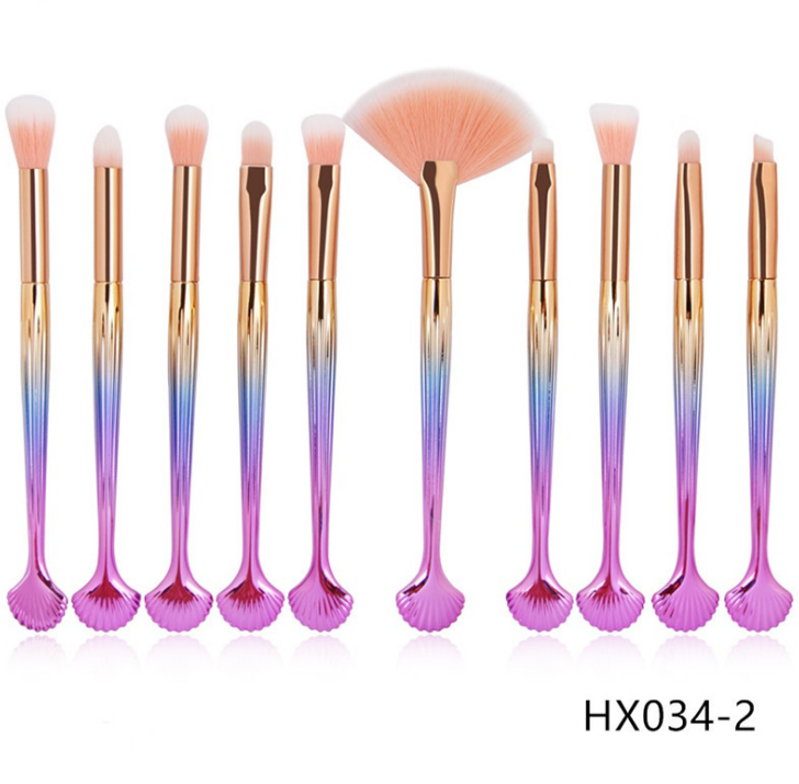The Shell Makeup Brush Set - Purple bristles CJD2
