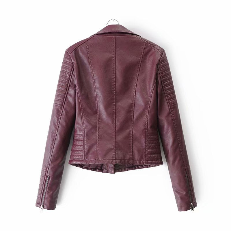 Slim European and American motorcycle leather jacket